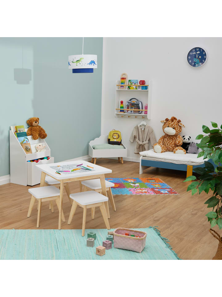 relaxdays 5-tlg. Kindersitzgruppe in Weiß/ Natur günstig kaufen onesize