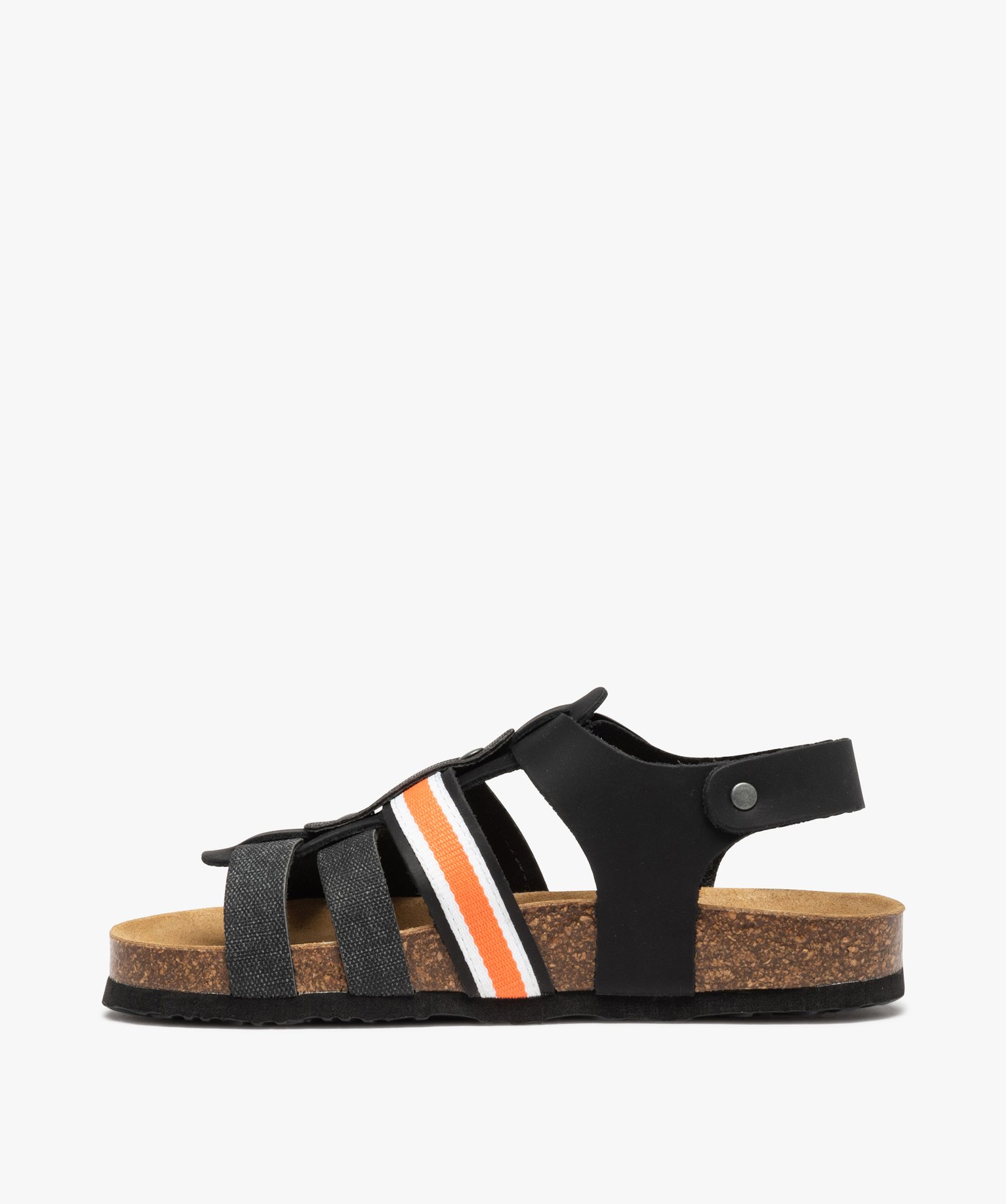 Sandales Garçon à semelle liège et brides colorées noir | GEMO
