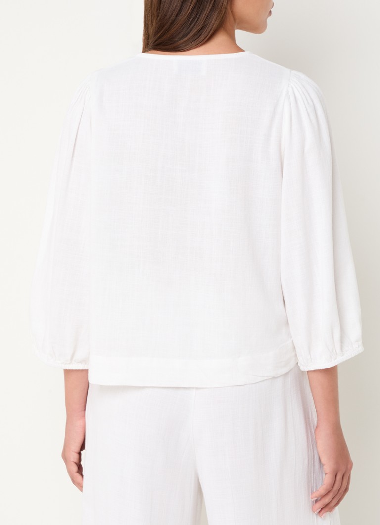 Neo Noir Sarla tunic in linen blend with puff sleeves
