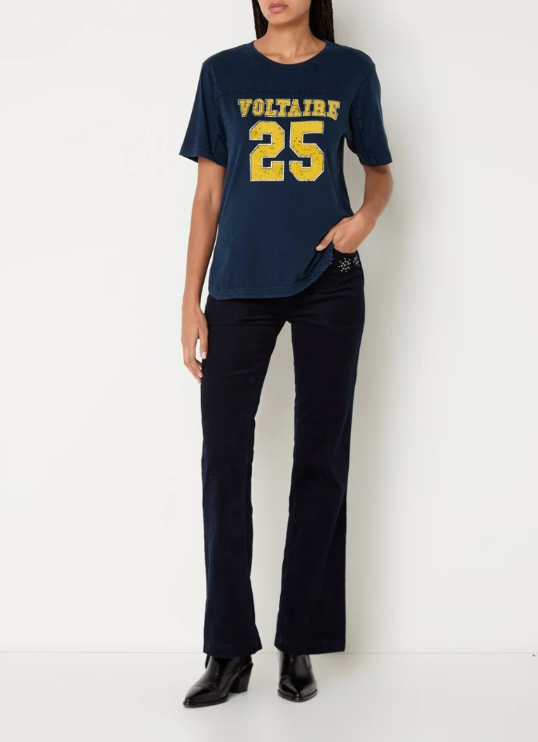 Zadig&Voltaire Bow T-shirt with logo print and rhinestones