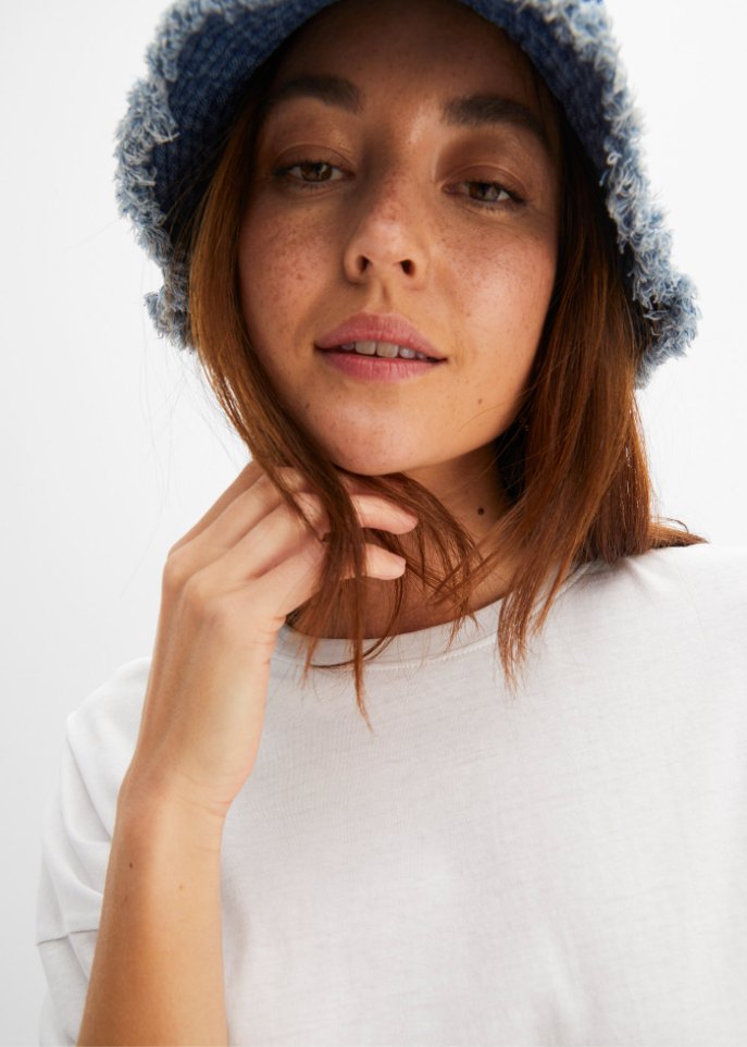 Baumwoll- Oversize-Shirt, halbarm
