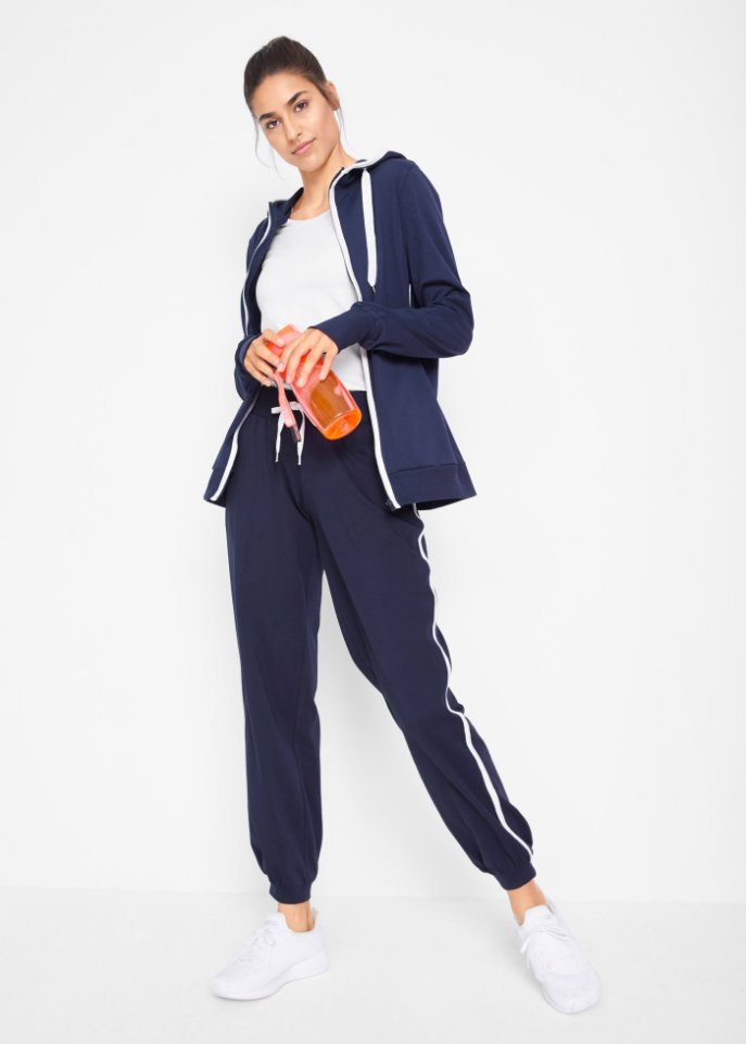 Stretch-Sweatjacke mit Baumwolle