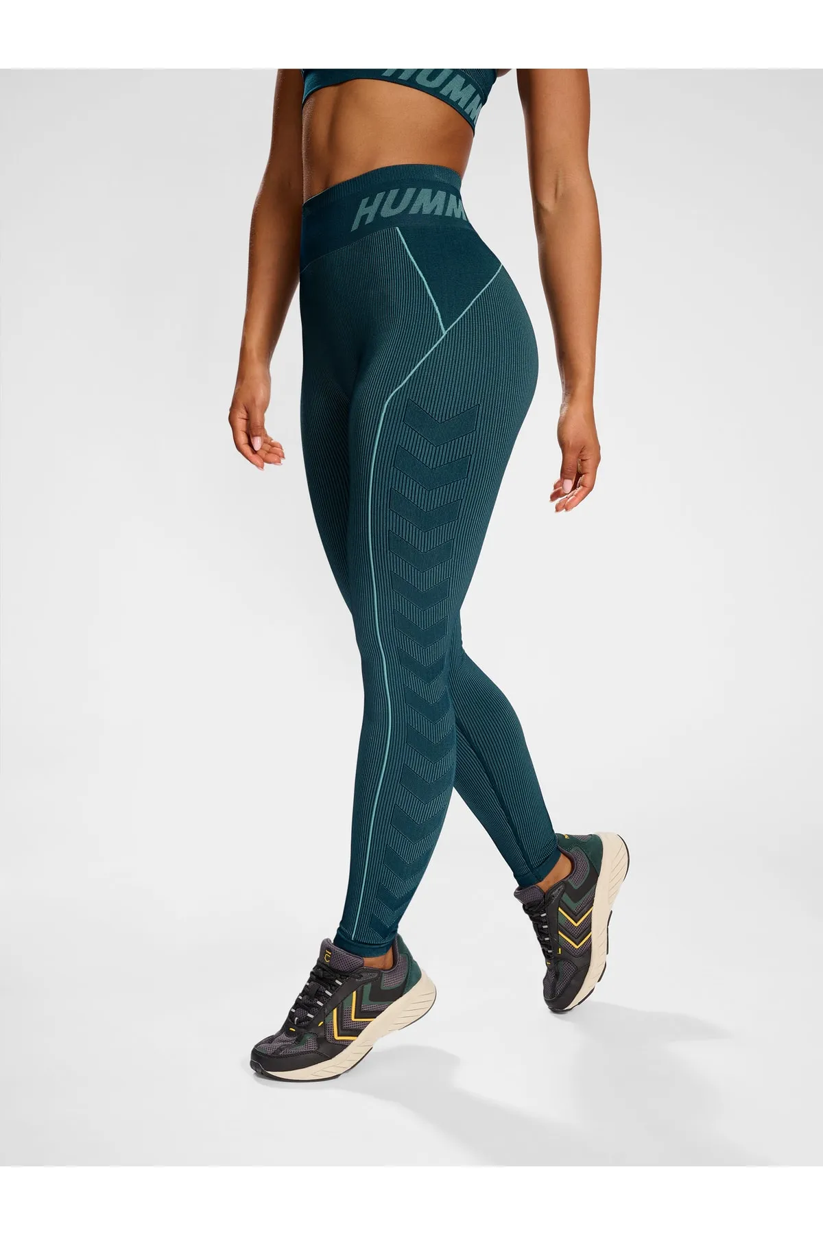 hummel  Sport-Leggings - Grün - Mittlerer Bund