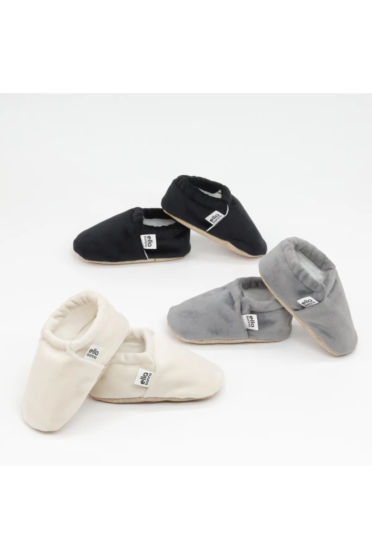 Ella Bonna  Rutschfeste Sohle, Samt-Babyschuhe, Hausschuh-Hausschuhe, Kindergarten-Schuhschuhe, Schwarz
