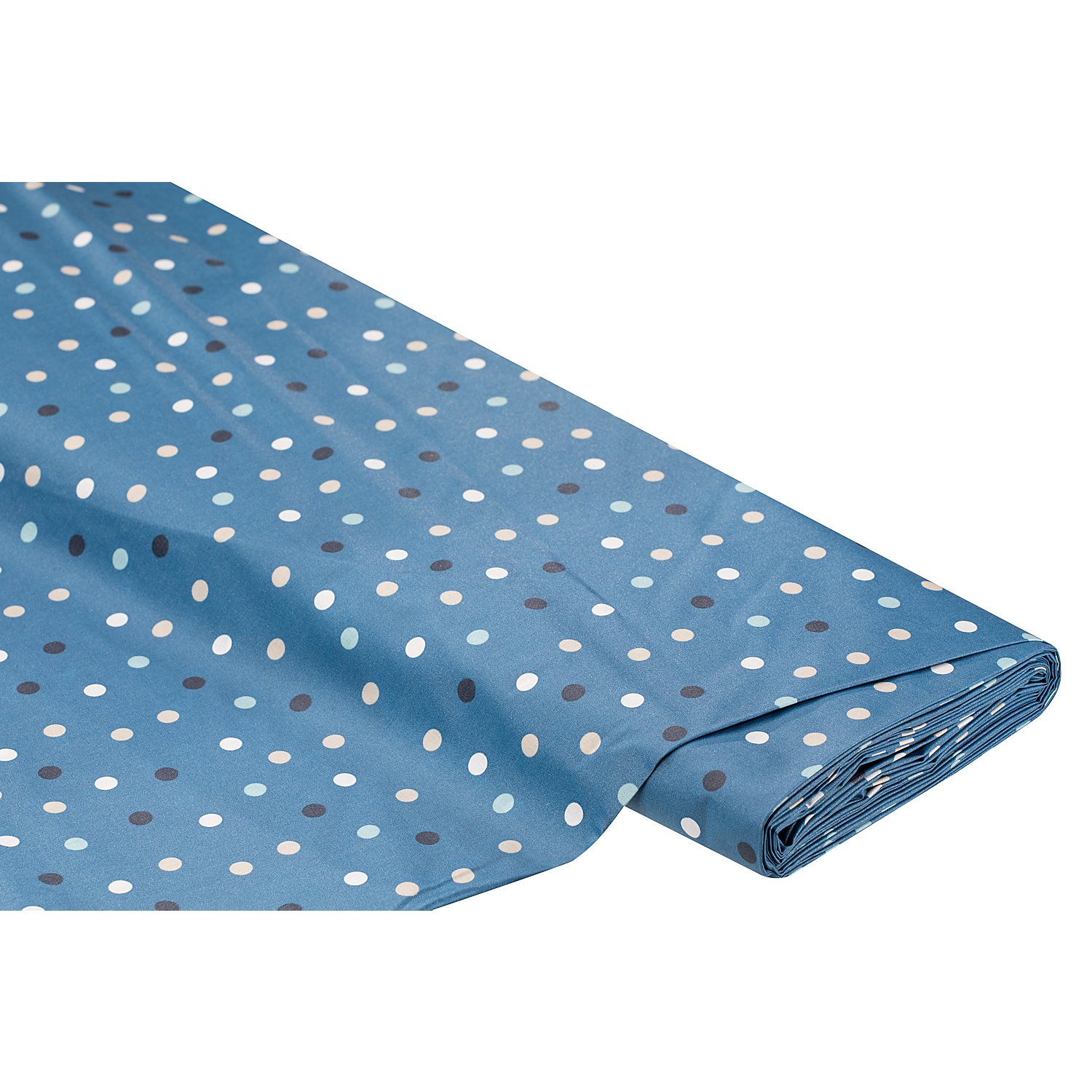Beschichteter Baumwollstoff Tupfen, jeans-color