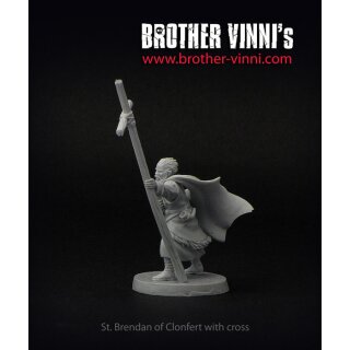 St. Brendan of Clonfert with Cross (28 mm)