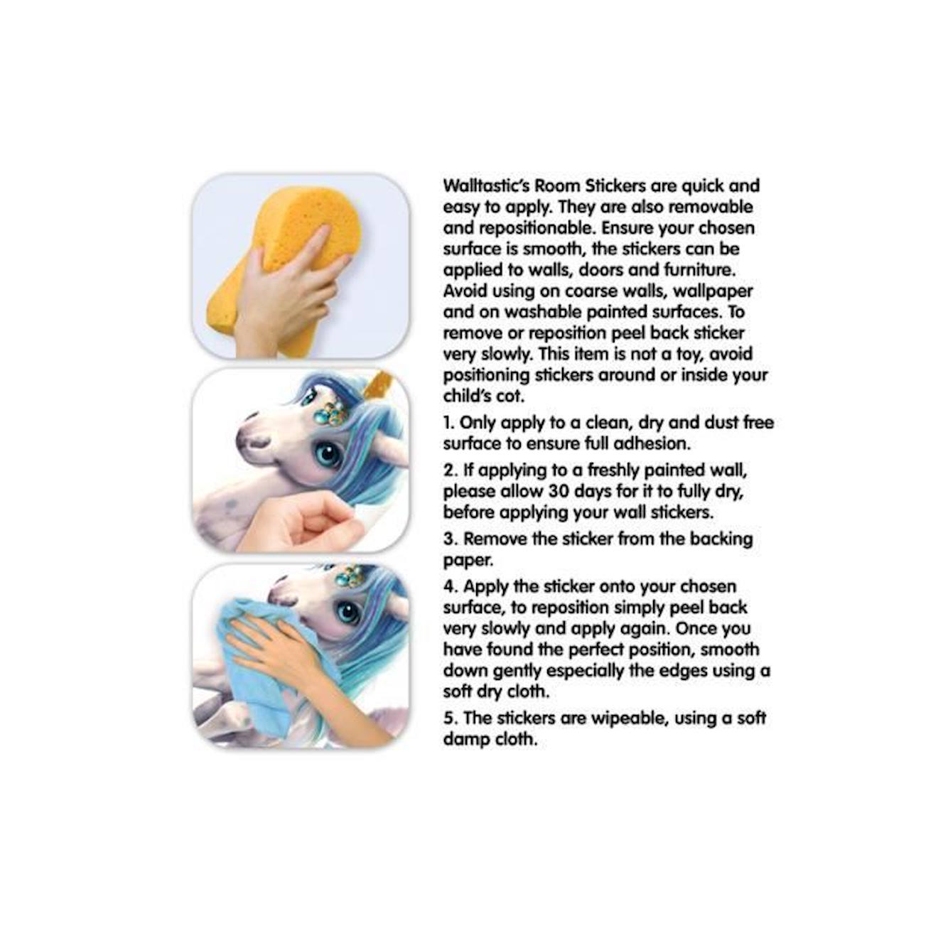 Stickers muraux Magical Unicorn blanc