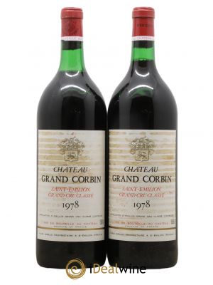 Château Grand Corbin Grand Cru Classé  1978 - Lot de 2 Magnums