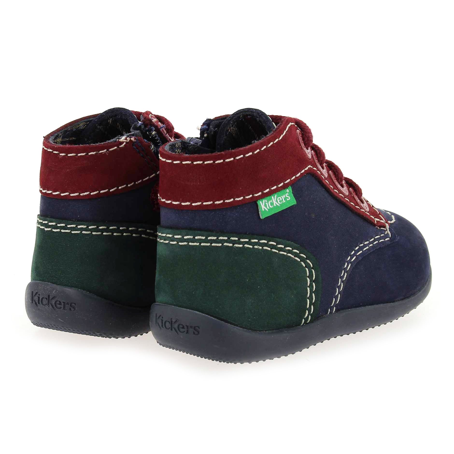 Kickers  BONZIP-2 TRICOLOR - Marine Rouge