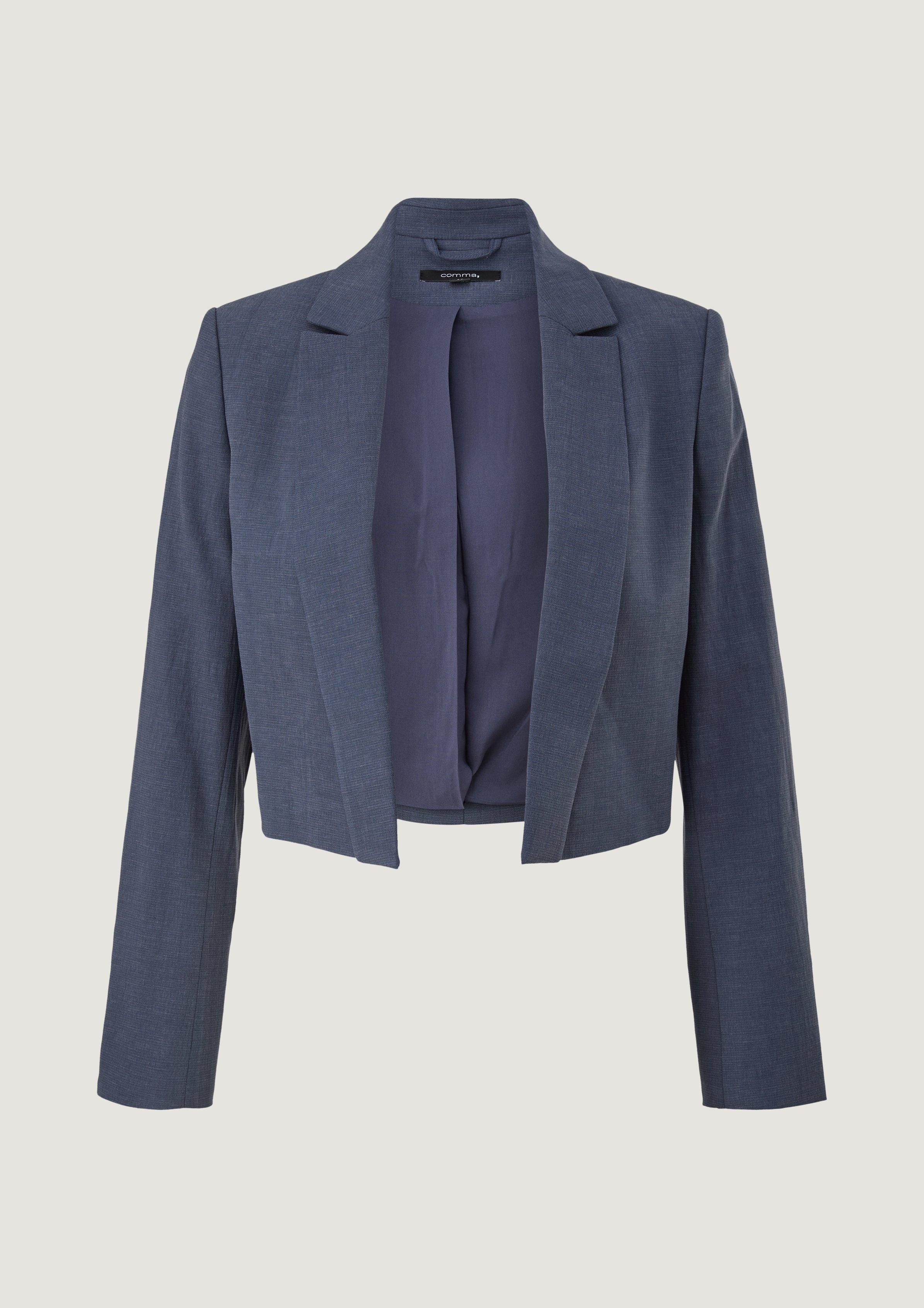 Kurzblazer im Boxy-Look - tiefblau