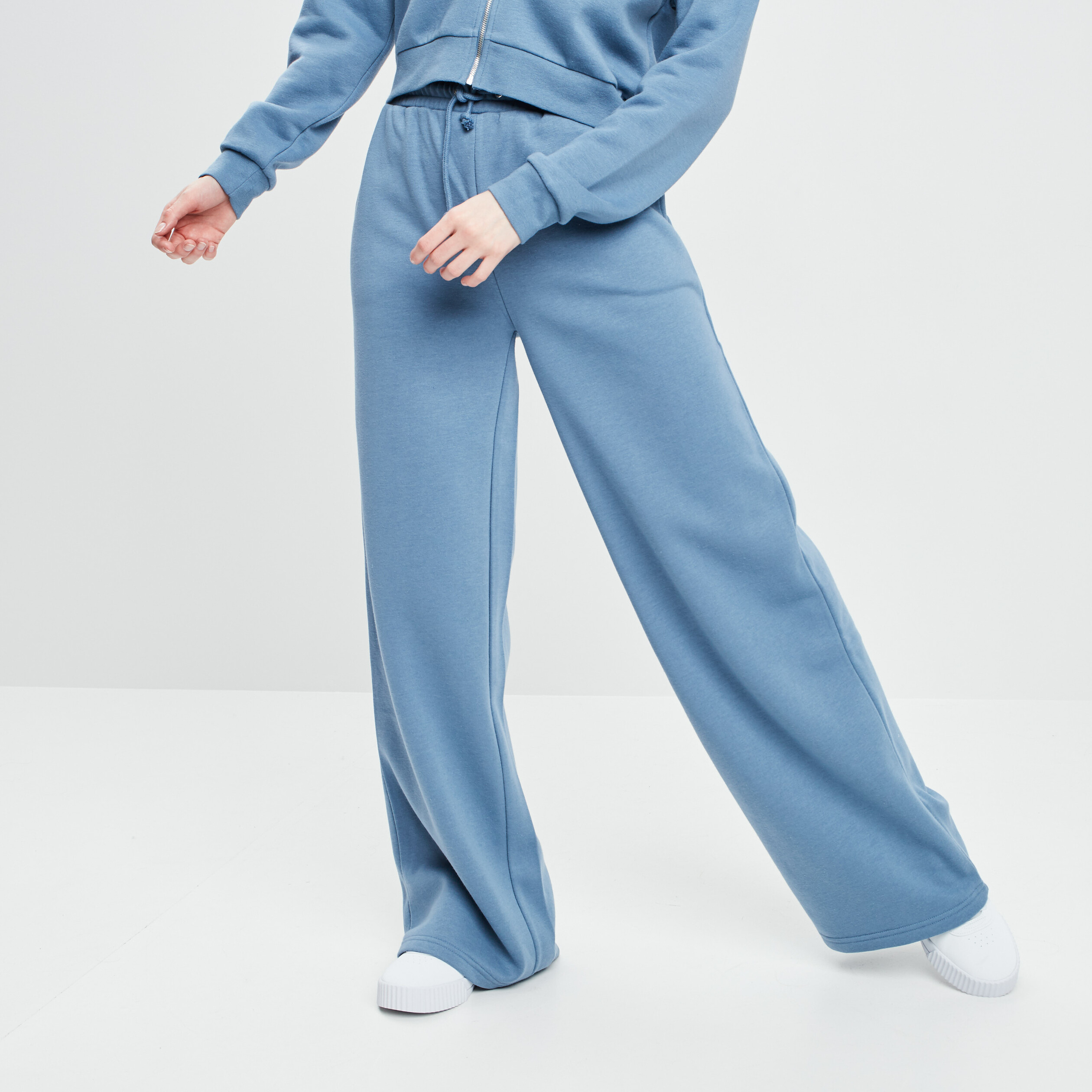 Pantalon jogging large bleu gris femme | La Halle