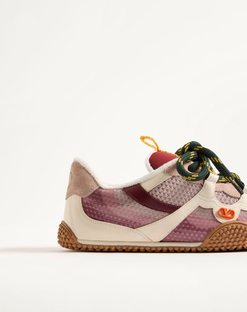 Baskets Amphibia en cuir de veau caoutchouté et cuir de veau