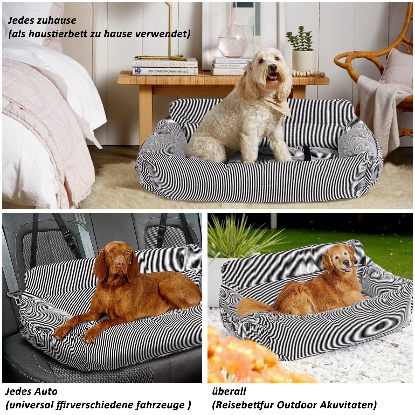 CALIYO Hunde-Autositz 2-in-1 Autositz und Bett für Hunde, wasserfest Hundesitz, geeignet für alle Arten von Autos, multifunktionales Hundebett