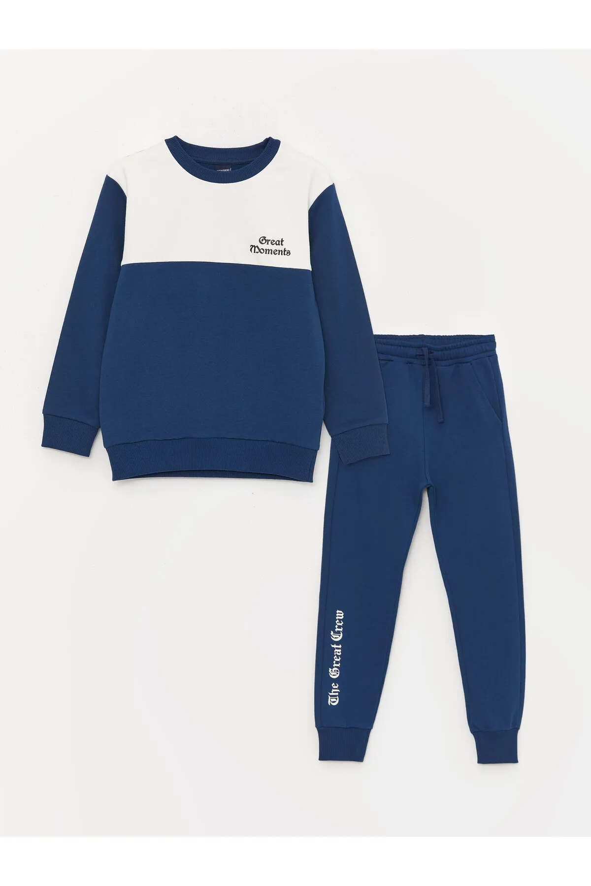 LC Waikiki  Bedrucktes Langarm-Sweatshirt und Jogginghose für Jungen mit Rundhalsausschnitt