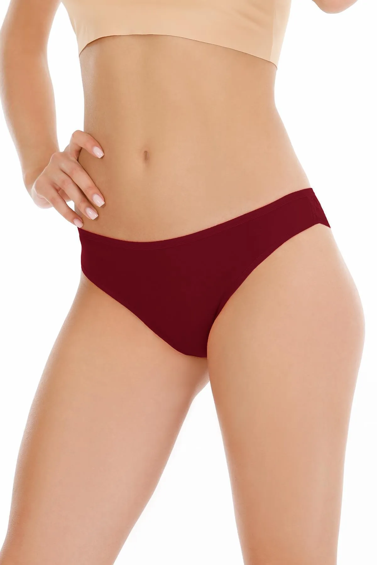 Sensu  Brasilianisches Höschen mit Spitzenrücken für Damen, 5er-Set