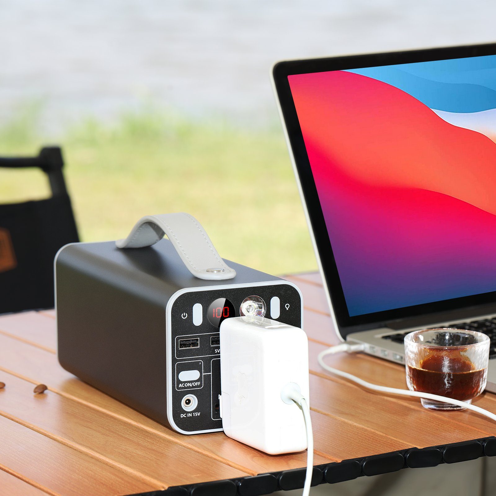 LETGOSPT Stromerzeuger 150W Tragbares Powerstation, LiFePO4-Batterie 158 Wh/43200mAh, PD 65W, AC/USB-Eingang/Ausgang, Kraftwerk für Camping/Reisen/im Freien/Notfall