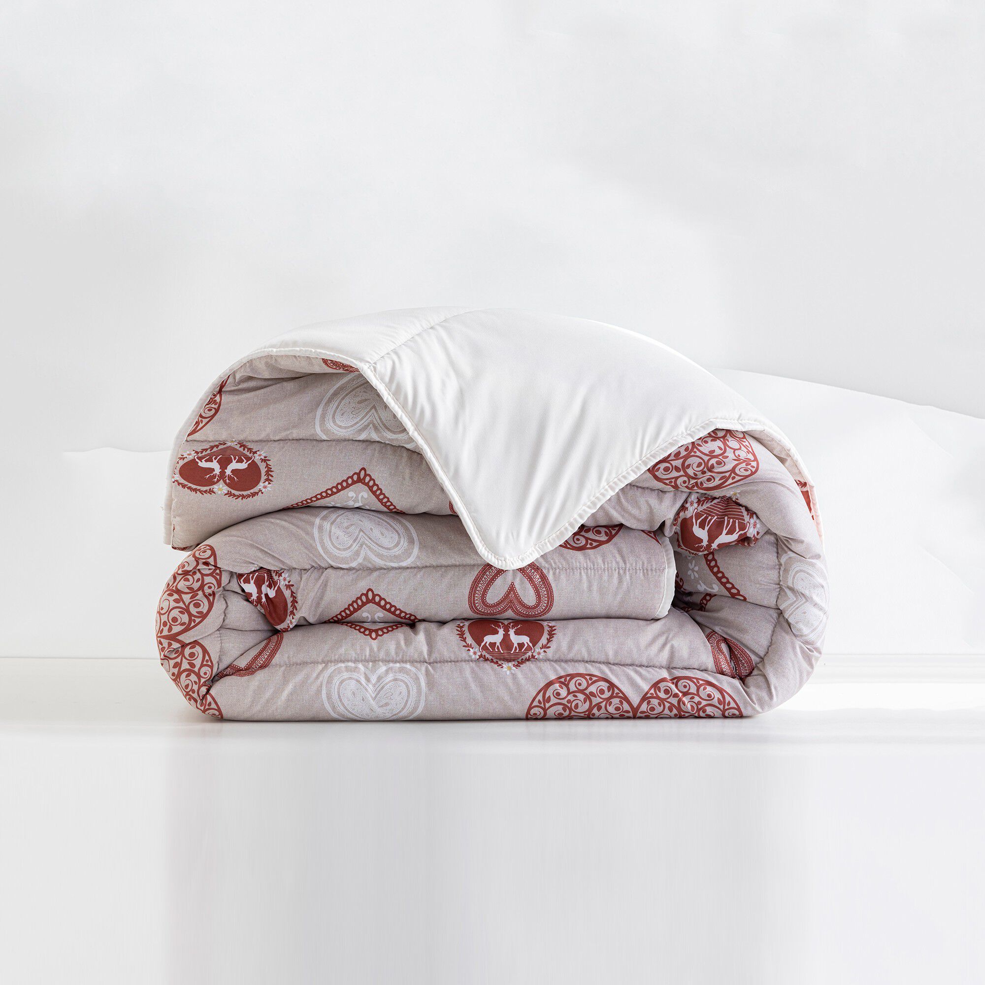 Couette microfibre imprimée chalet 400 g/m²