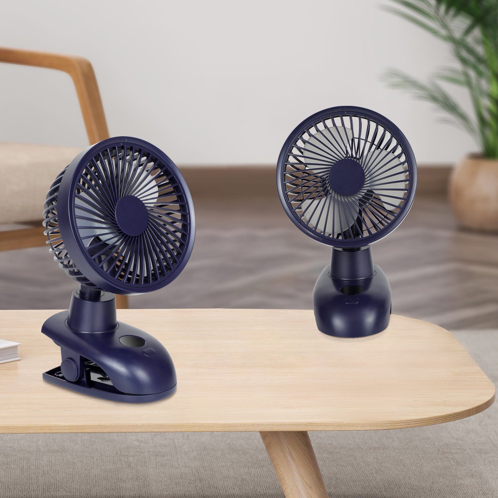ZMH Mini USB-Ventilator 4 Geschwindigkeiten Oszillierend 5000mAh Akku Außen, 40dB Leise Fan