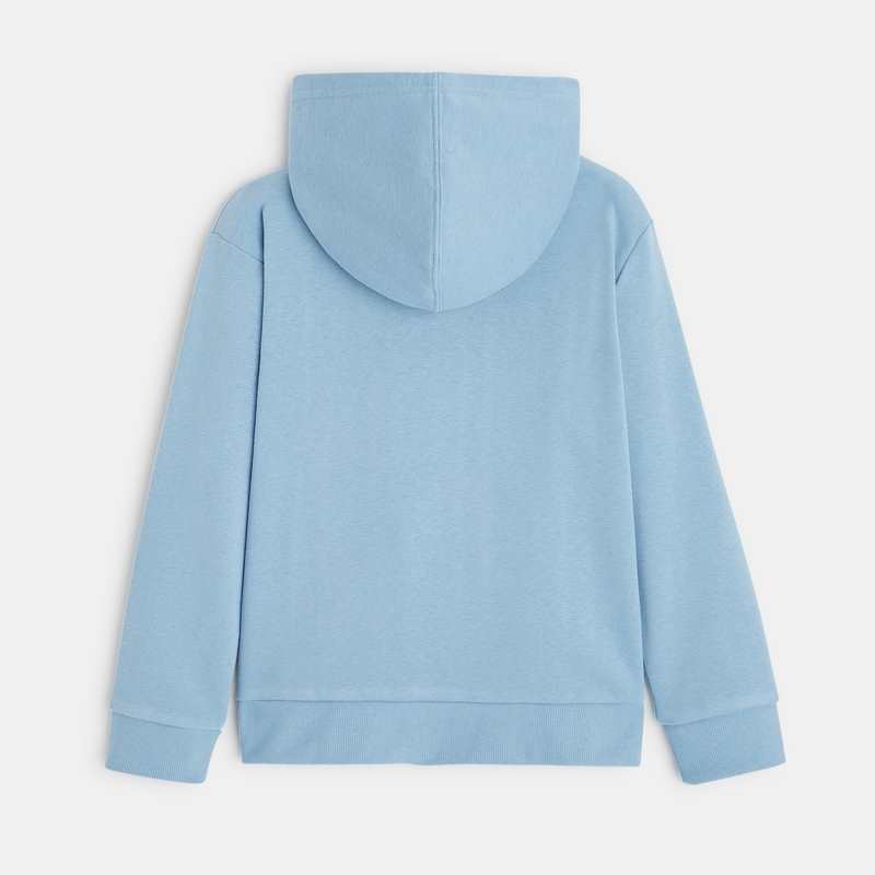 Sweat zippé à capuche bleu garçon