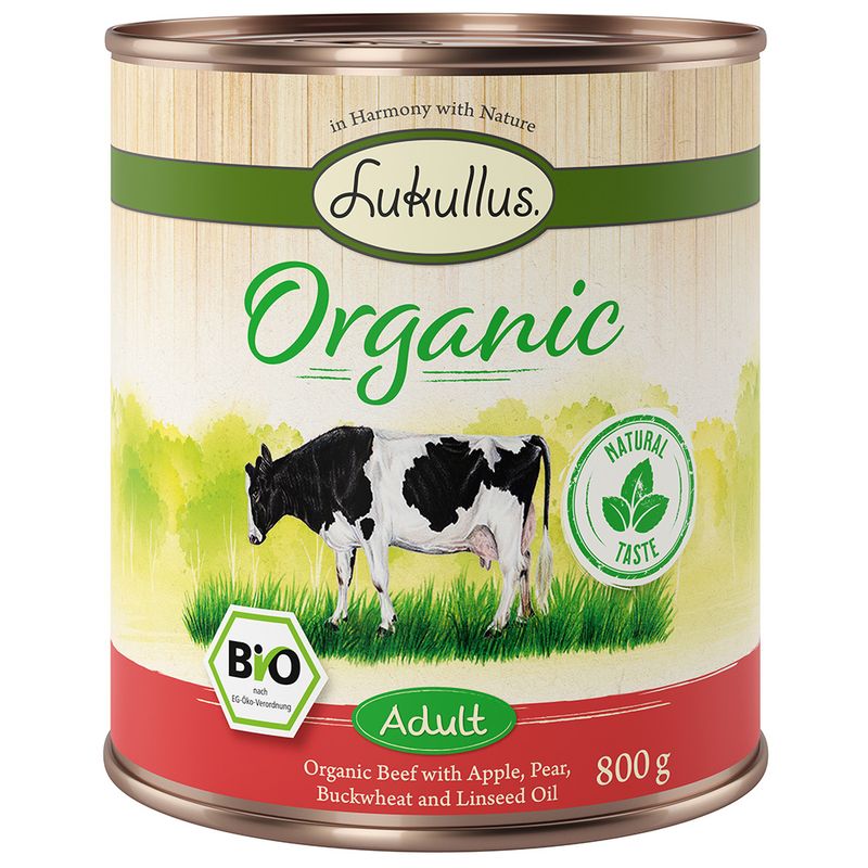 Lukullus Organic Adult Rind mit Apfel (glutenfrei)