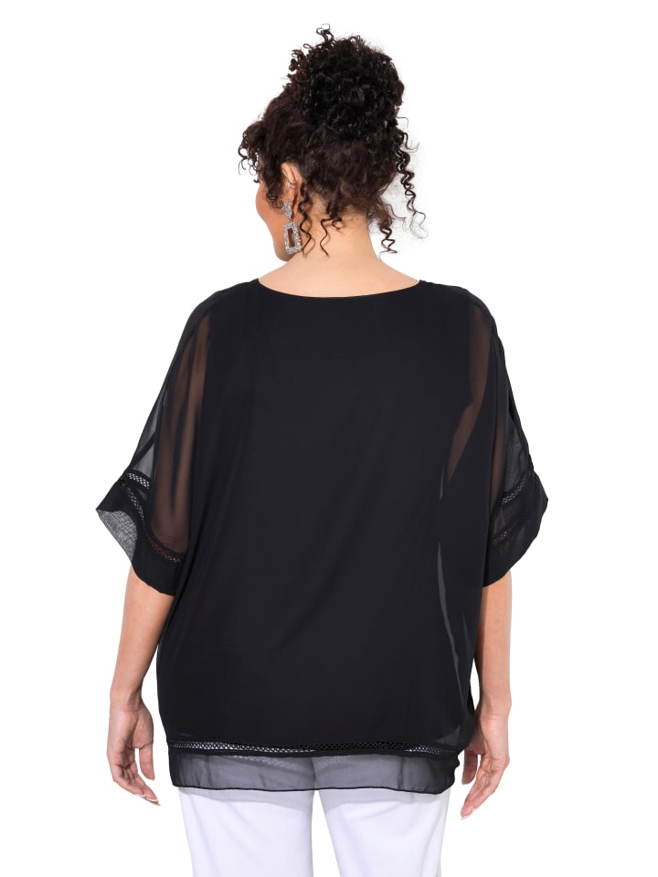 Ulla Popken Tunika in schwarz günstig kaufen 54-56
