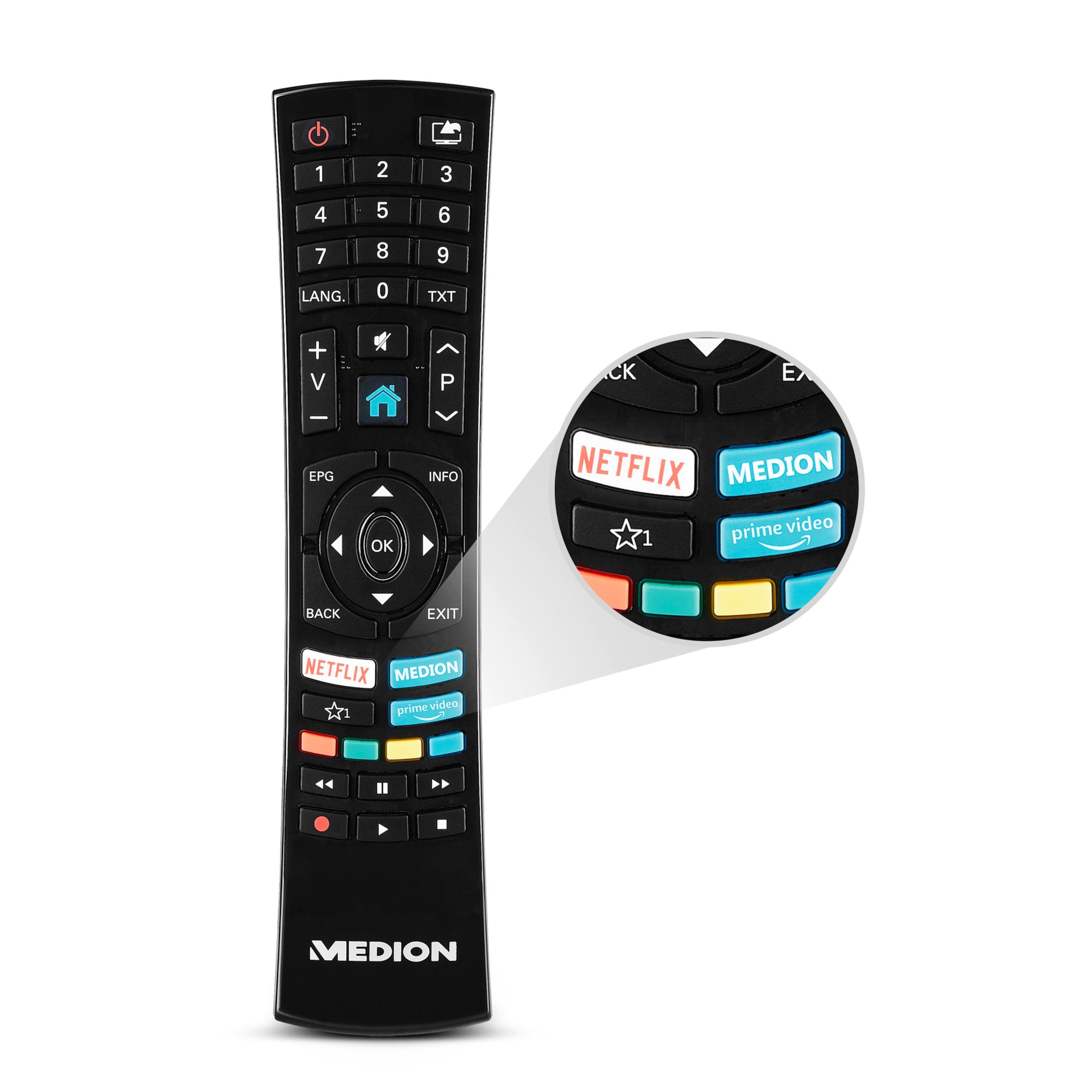 Medion® X14318 LCD-LED Fernseher (108 cm/42.5 Zoll, 4K Ultra HD, Smart-TV, 60Hz, HDR, Dolby Atmos, Micro Dimming, MD30067)