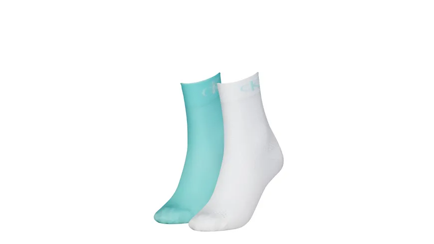 Calvin Klein Jeans Damen Socken Modern Mesh 2er Pack white/light turquoise