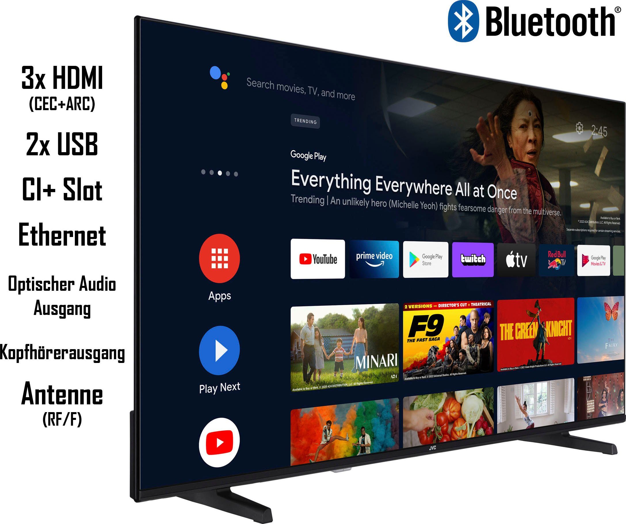 JVC LT-55VA3355 LED-Fernseher (139 cm/55 Zoll, 4K Ultra HD, Android TV, Smart-TV)