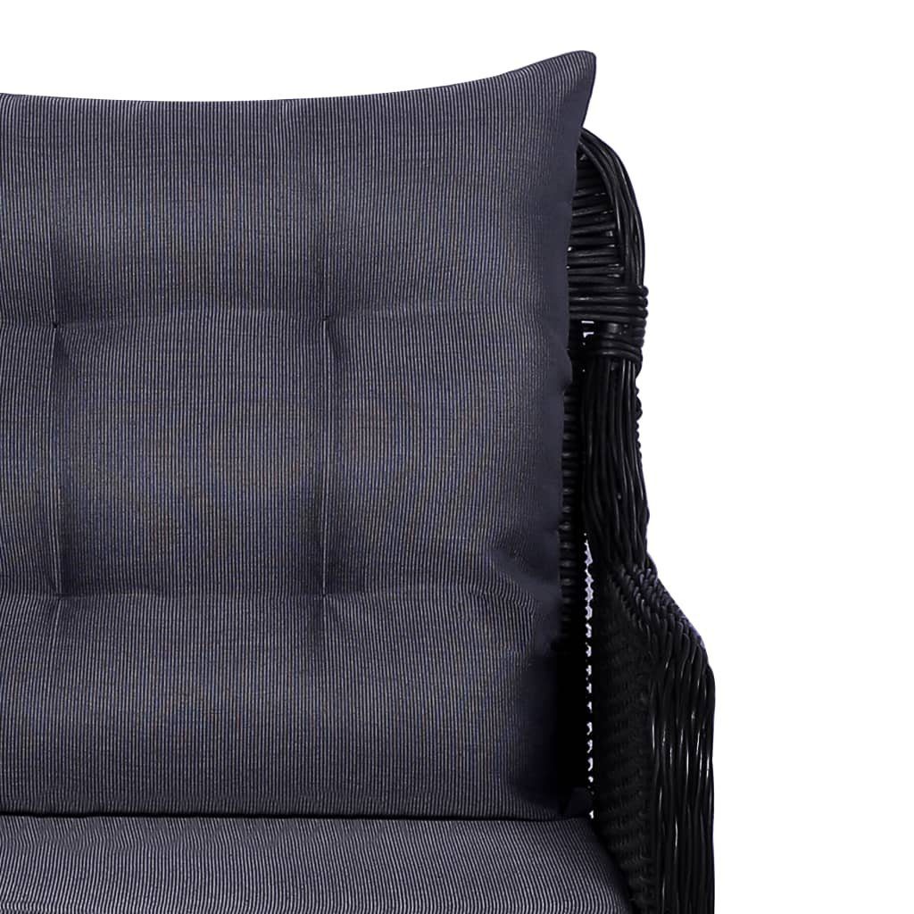 vidaXL Garten-Essgruppe 9-tlg. Garten-Essgruppe Poly Rattan Schwarz, (9-tlg)