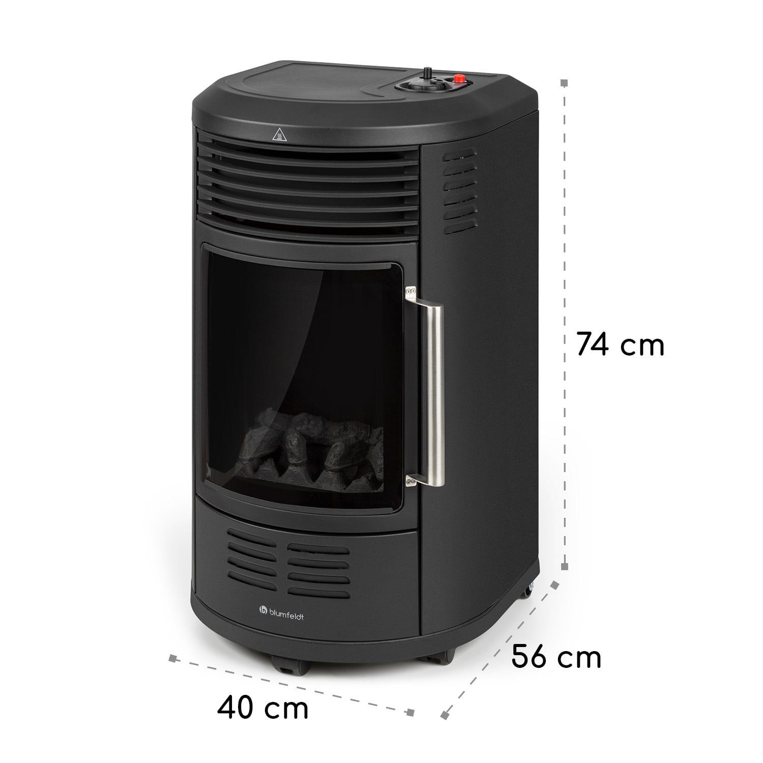 blumfeldt Heizkörper Andora Deluxe, Heizofen für innen Gas Gasbrennofen Elektrisch 3400 W Mobil