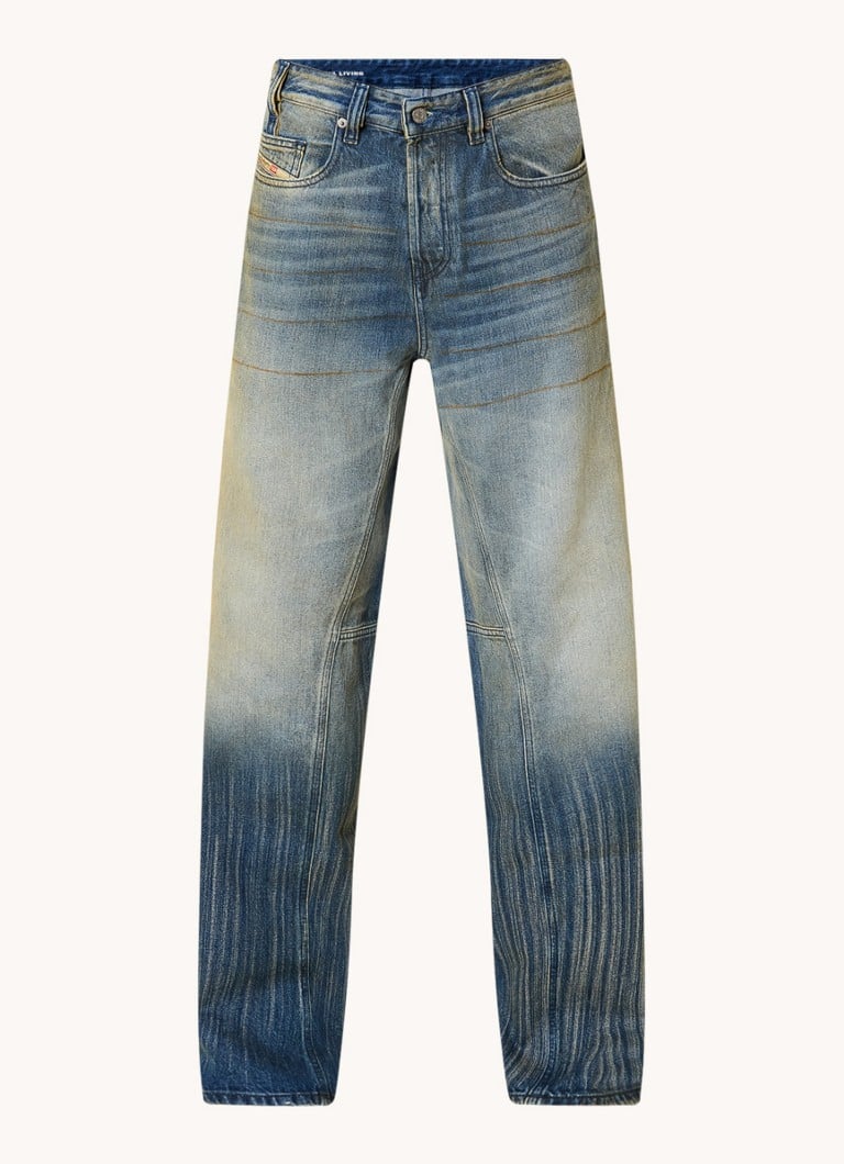 Diesel 2001 D-Macro løs passform jeans med vasket overflate