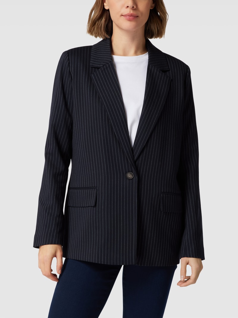 Blazer mit Streifenmuster Modell 'Marley' in marineblau