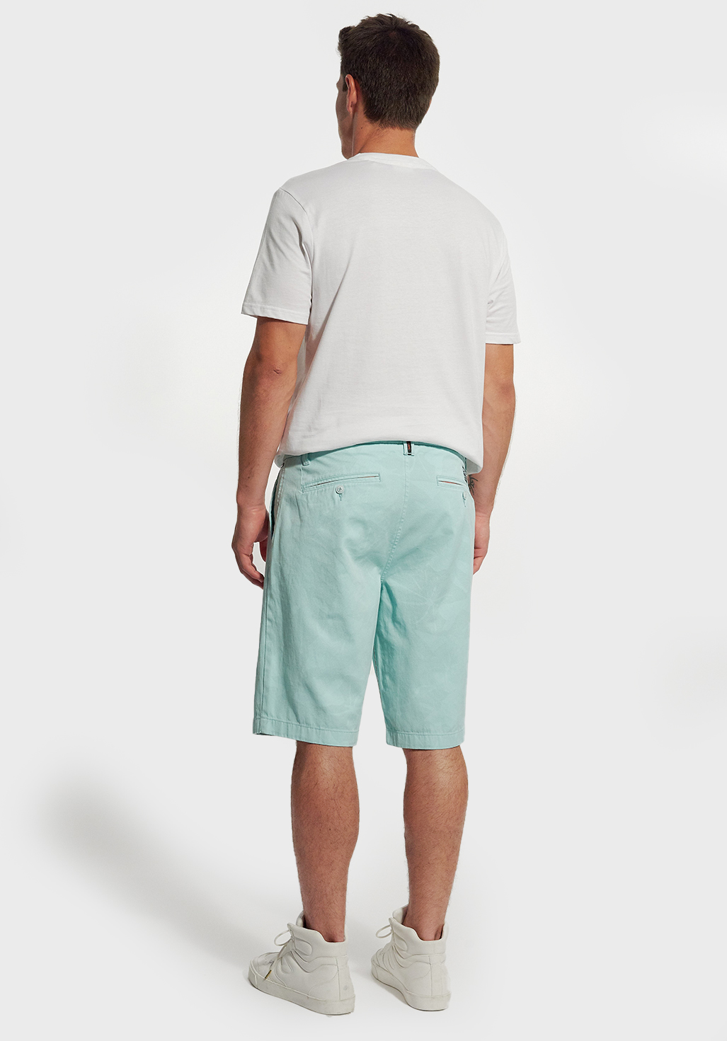 WESLY  Short Homme regular bleu imprimé fleuri en 100% coton