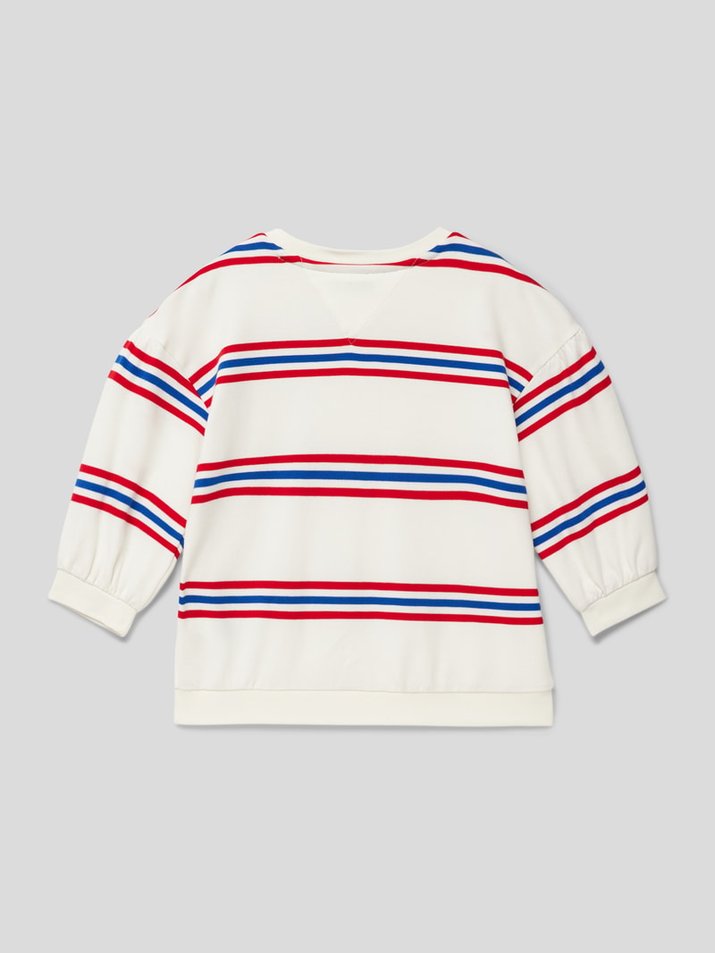 Sweatshirt mit Streifenmuster Modell 'VARSITY' in weiß