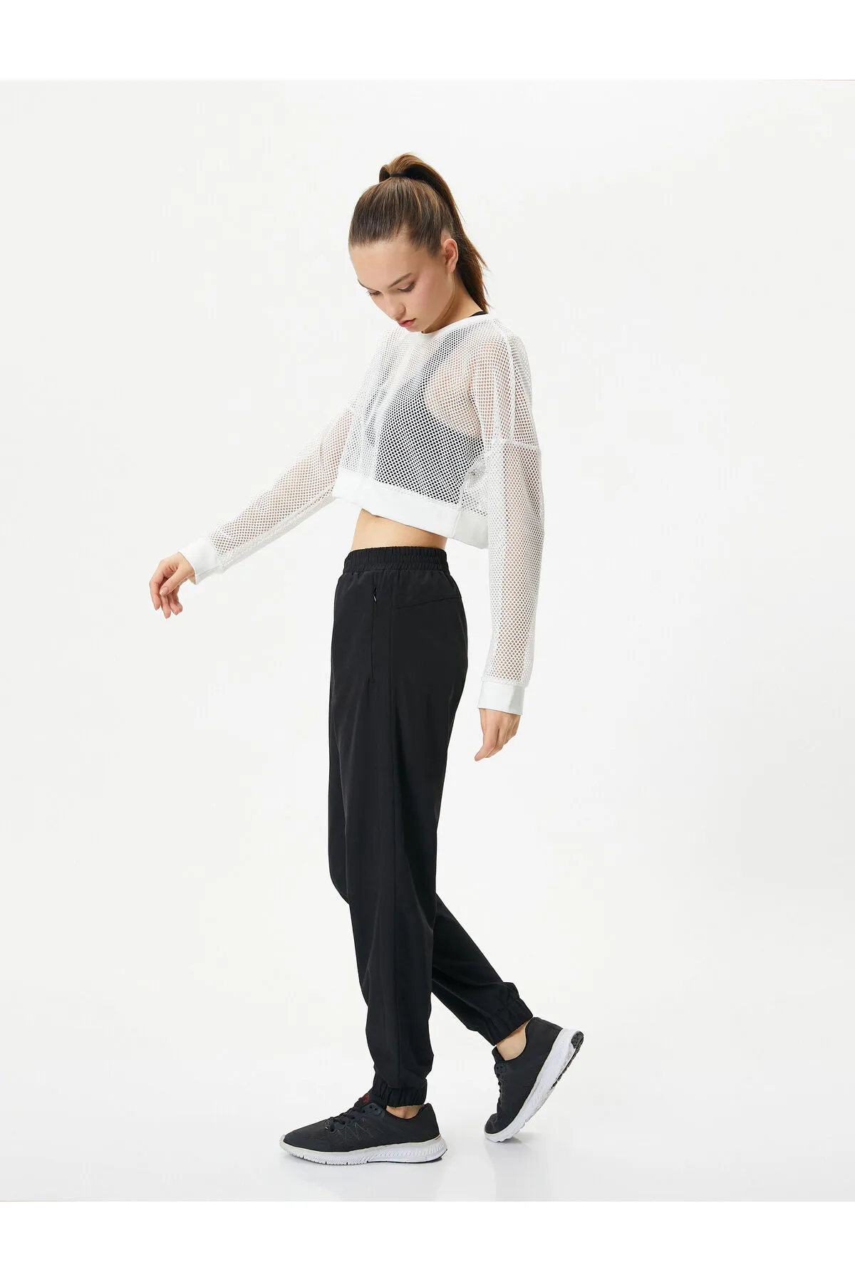 Koton  Jogger-Jogginghose, hohe Taille, bequeme Passform, Reißverschlusstasche