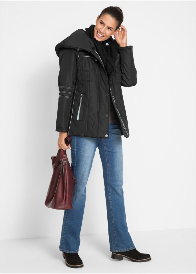 Steppjacke mit großem Stehkragen