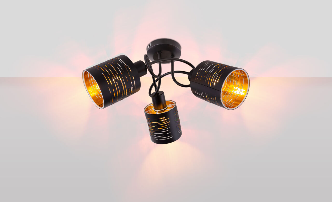 Globo Lighting - TUNNO - Deckenleuchte Metall schwarz, 3x E14