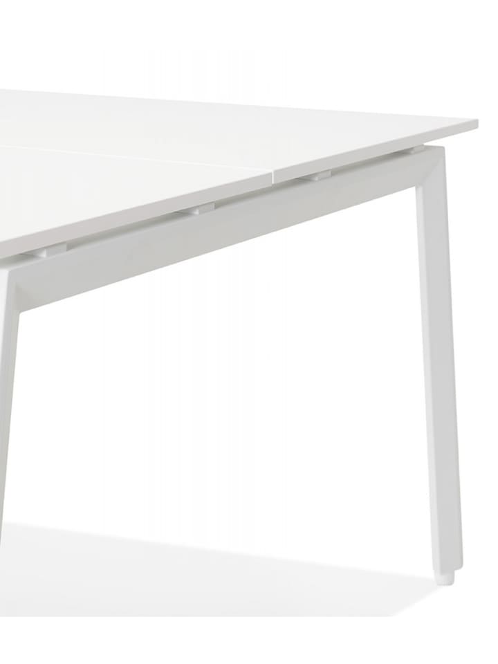 KADIMA DESIGN Doppelschreibtisch Amadeus aus Holz und Metall | Modernes Design in Weiß günstig kaufen onesize