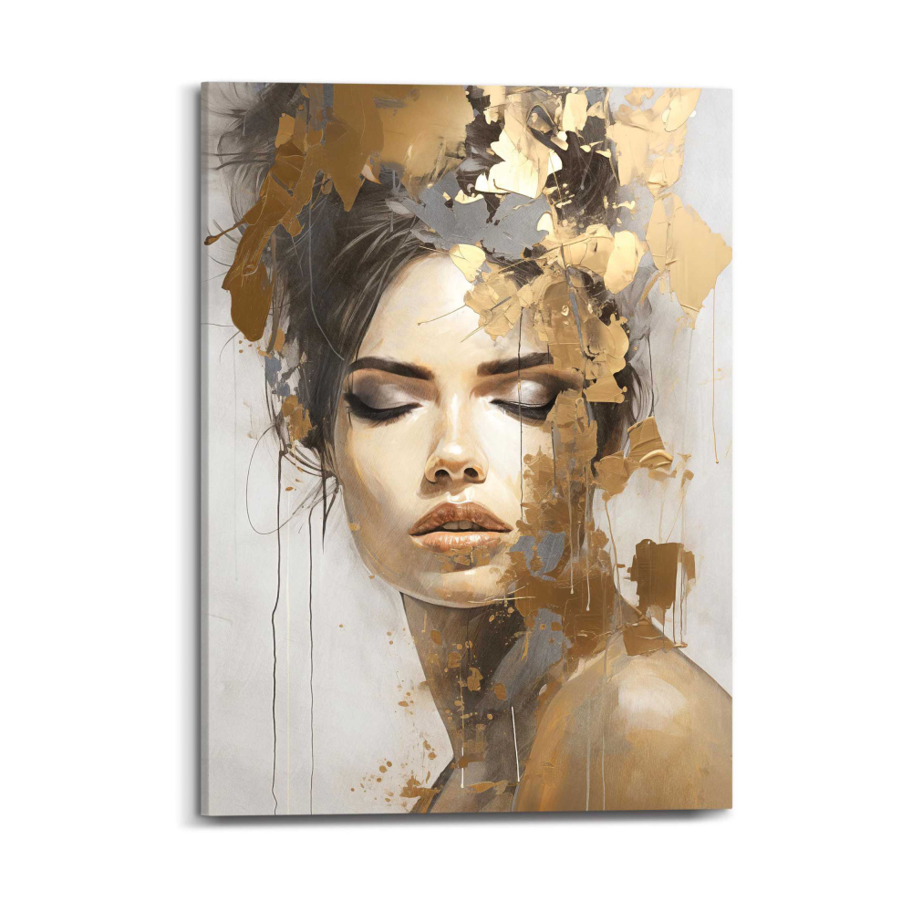 Kunstdrck Frau in Gold