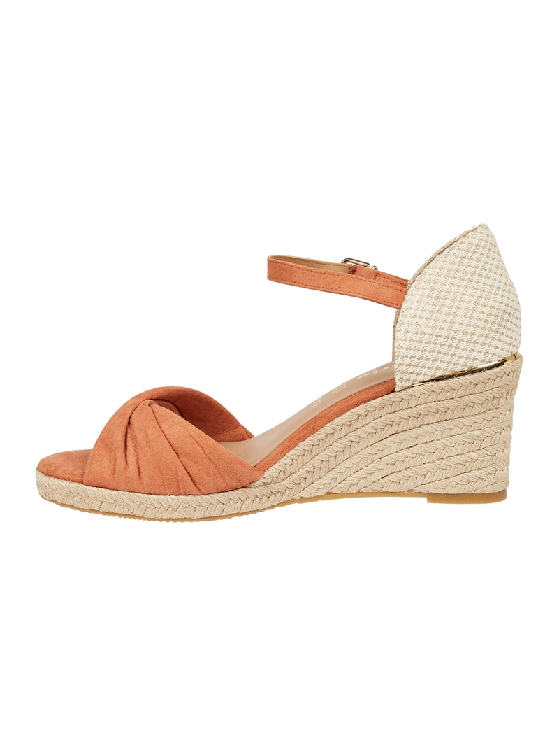 Wedges in Veloursleder-Optik in apricot