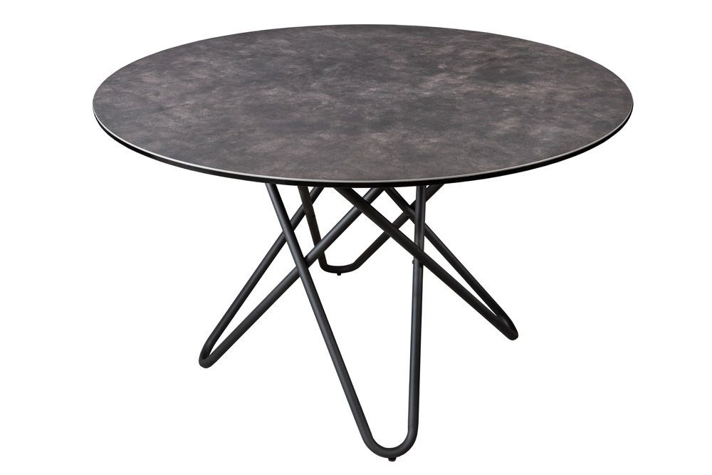 riess-ambiente Esstisch ELLIPSE 120cm anthrazit / schwarz (Einzelartikel, 1-St), Keramik · Metall · rund · Industrial Design