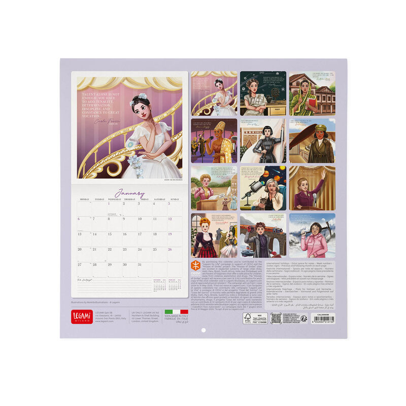 Calendario de pared 2025 - 30 x 29 cm