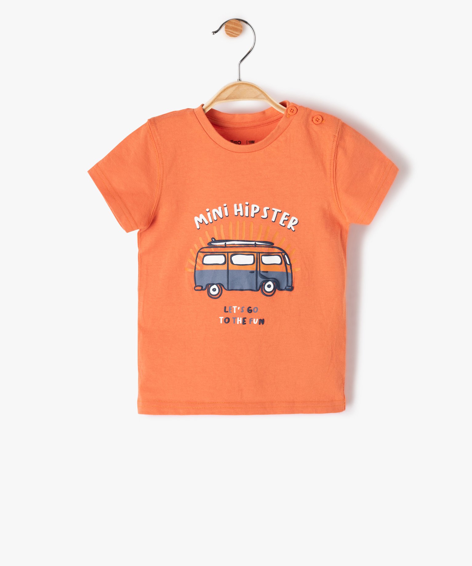 Tee-shirt bébé Garçon à manches courtes avec motif orange | GEMO