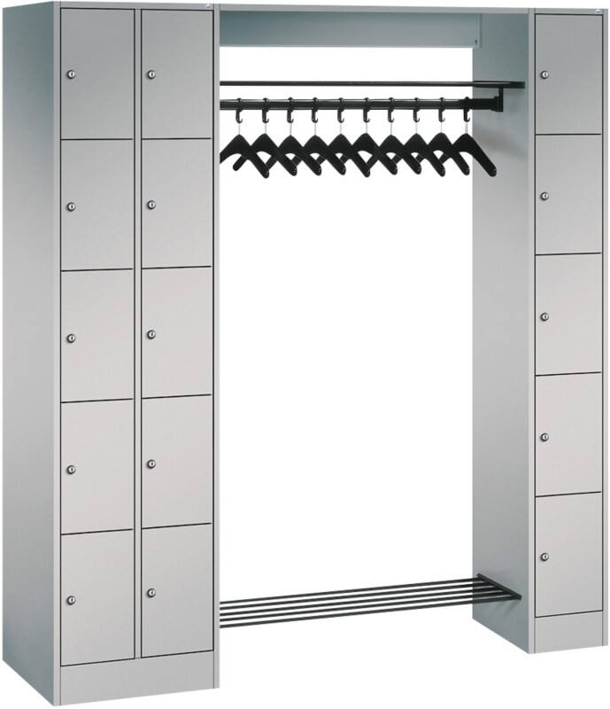 C P Serie 8070 Metall Schließfach 15 Türen Zylinderschloss 2.100 x 480 x 1.950 mm Weiß