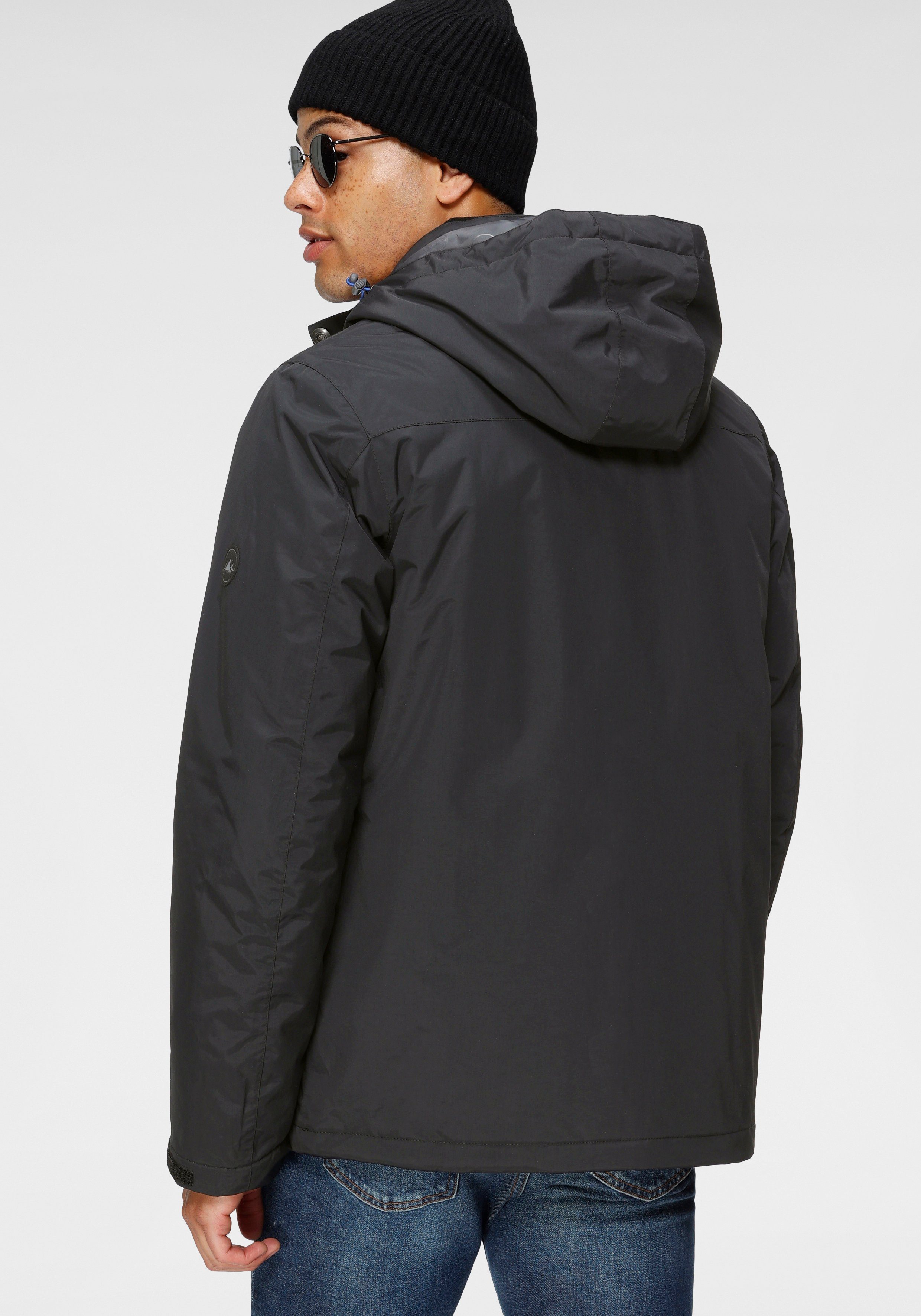Polarino Funktionsjacke mit Windschutzblende und abnehmbarer Kapuze