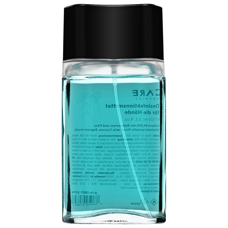 Desinfektionsmittel für Hände - Glasflasche mit Sprühkopf