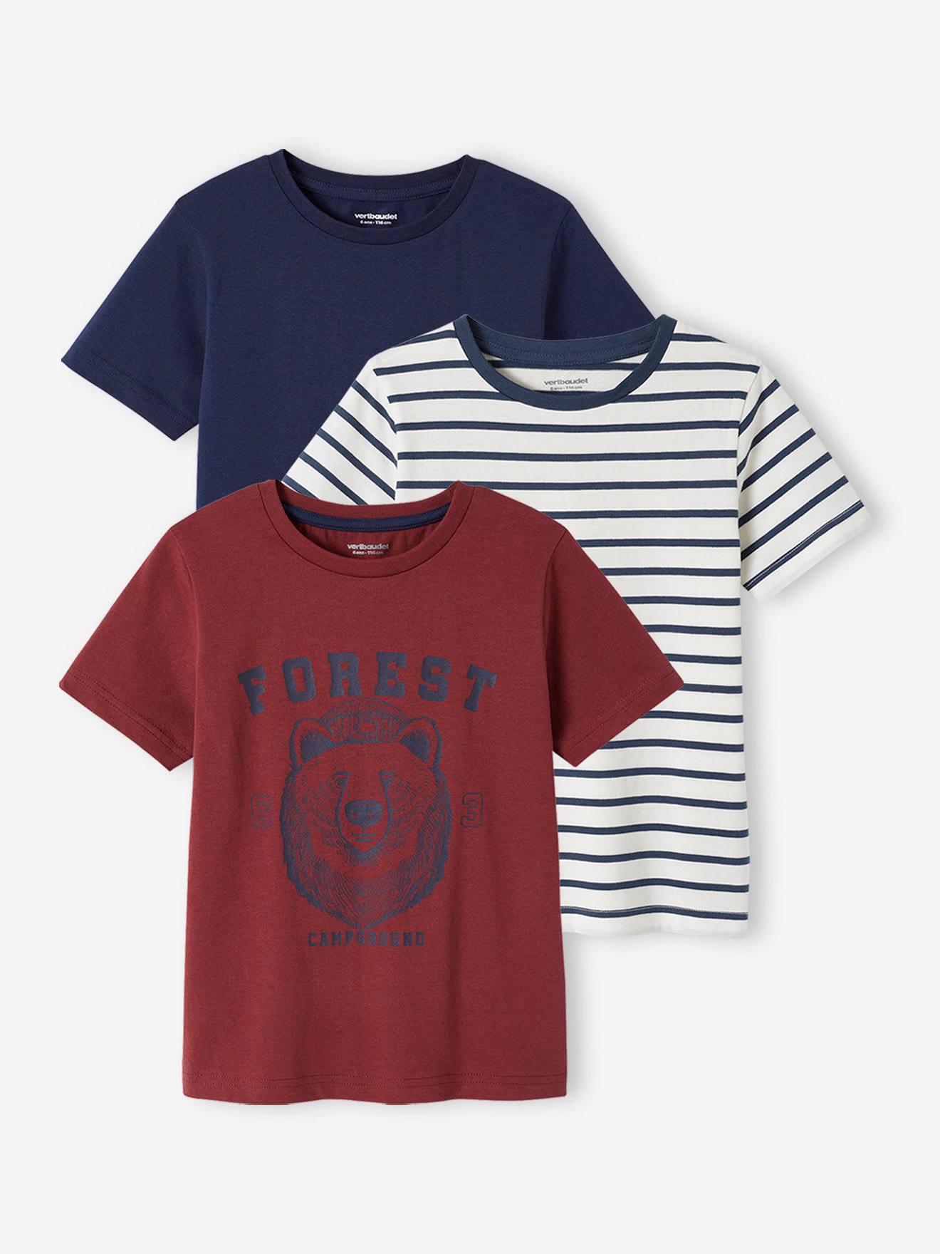 Lot de 3 T-shirts Basics garçon manches courtes lot mastic