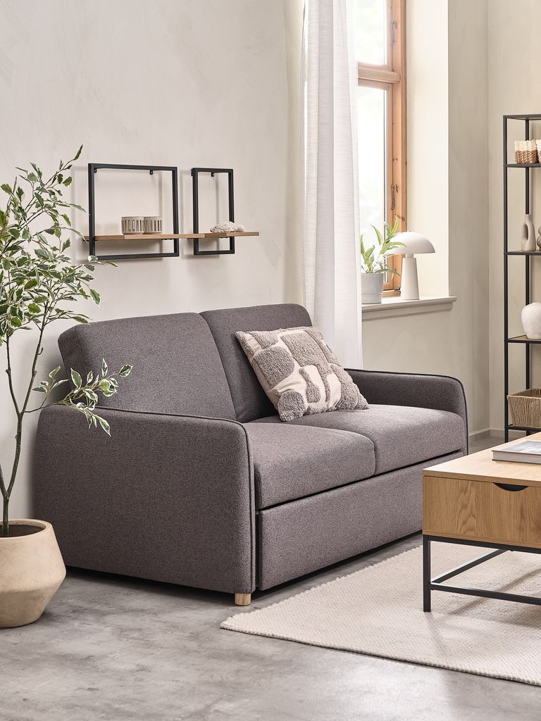 LYSTRUP Sofa rozkładana LYSTRUP 2-osobowa tkanina w kolorze ciemnoszarym