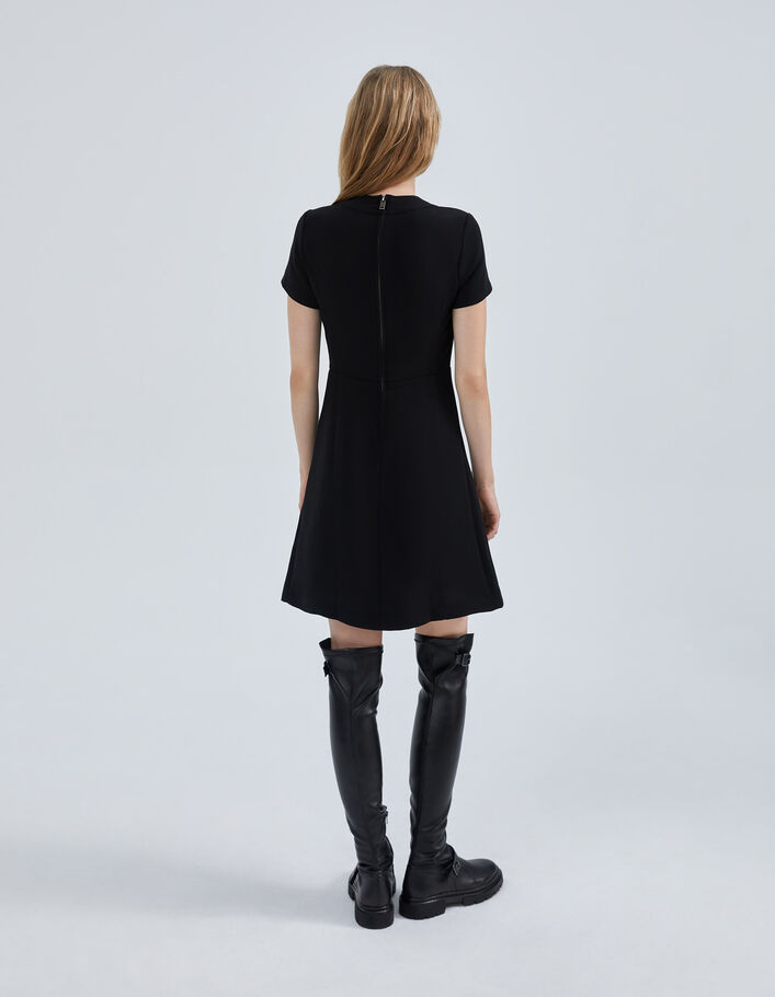 Robe noire recyclée surpiqûres ton sur ton Femme