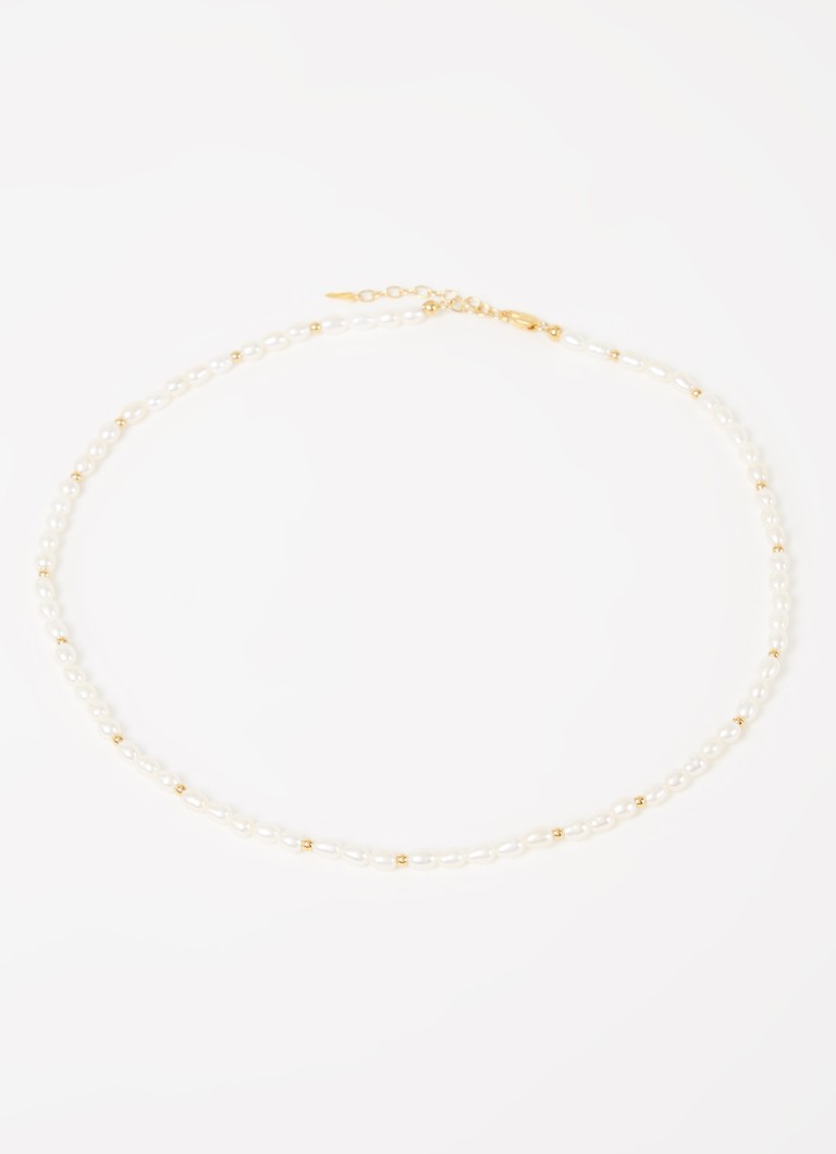 Missoma Short Pearl Necklace with Gilded Details